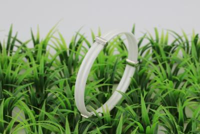 China Ladies White Ceramic Silver Bangle For Party With White Zircon , Anti-allergic CSB0252-1 for sale