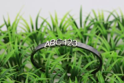 China Rhodium Plated Ceramic Silver Bangle With Latter And Number On , CSB0608 for sale