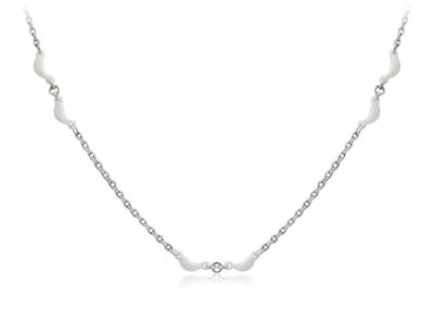 Chine Collier d'argent sterling des dames 925 avec en céramique blanc pour la partie, CSN0865 sans plomb à vendre