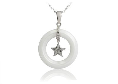 Chine Pendant en céramique et argenté de cercle blanc d'étoile pour la femme épousant CSP0590 à vendre