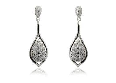 China 925 Sterling Silver Long Earrings with micro pave setting jewelry customized IE1122 for sale