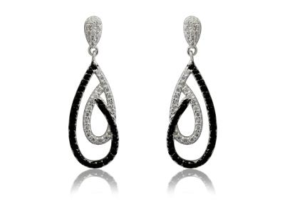 China 925 Sterling Silver cubic zirconia drop earrings for sale