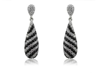 China Handmade Engagement , Wedding Micro Pave Silver Jewelry Earrings For Girls IE1102 for sale