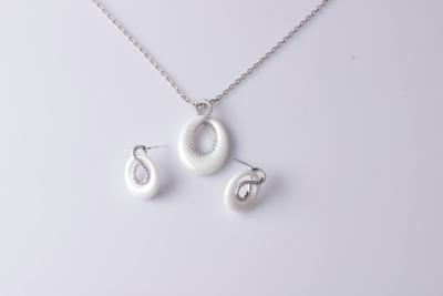 China Women 925 Sterling Silver Jewelry Sets With AAA CZ For Anniversary , Rho Plated CSP0563 CSE0564 for sale