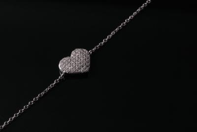 China Pulsera de la plata esterlina de la forma 925 del corazón con AAA blanco CZ para el compromiso IB1037 en venta