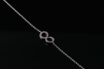 Chine Bracelet d'argent de zircon de la CZ de symbole d'infini avec l'arrangement micro pour la dame IB1038 à vendre