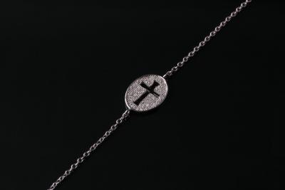 Китай Дамы jewellery браслета CZ стерлингового серебра креста 925 с микро- установкой, бессвинцовым IB1041 продается