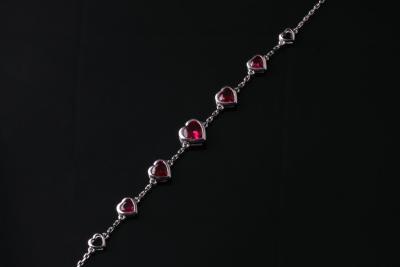 Chine Les coeurs rouges de l'anniversaire cinq argentent le bracelet avec le zircon 19cm IB1262 à vendre