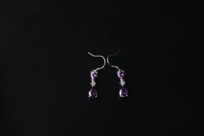 China Anniversary Silver cubic zirconia earrings for sale