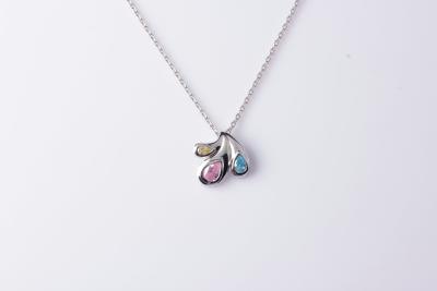 China Wedding CZ Color Stone 925 Sterling Silver Jewellery Necklace With Logo For Woman IP1228 for sale