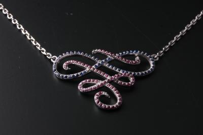 China Female Silver CZ Necklace For Wedding for sale