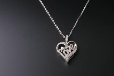 China Women 's Jewelry Wedding Silver CZ Necklace and pendants Rhodium plated IP1388 for sale