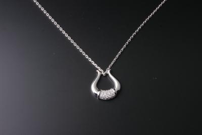 China Taurus 925 sterling Silver CZ Necklace jewelry wax setting for women IP1420 for sale