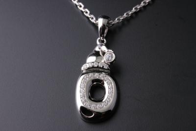 China 925 White CZ silver pendant letter D With micro setting , Lead Free For Gift IP1351 for sale