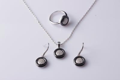 China Handmade Sterling Silver and ceramic Jewelry Set for sale