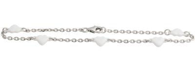 China Fashion Jewelry 925 Sterling Silver Bracelets White Heart Ceramic For Ladies CSB0873 for sale