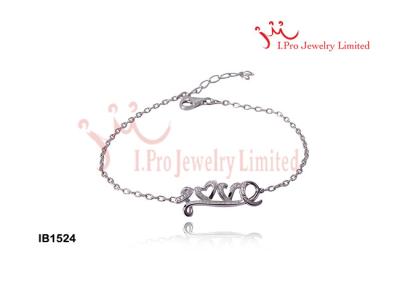 China 925 Sterling Silver Bracelets With Diamond-Cut CZ Link Of Love Bracelet for sale