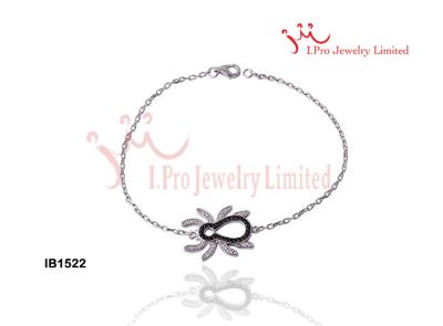 China 7 Inch Cute Animal Themed Charm 925 Sterling Silver CZ Bracelets Cubic Zirconia for sale