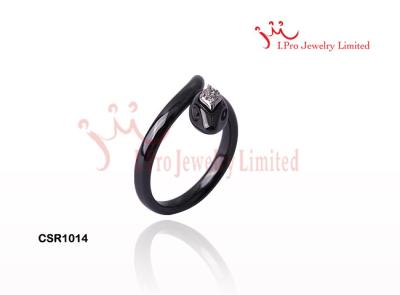 China 3MM schwarze keramische silberne Ringe in Finger eingewickeltem silbernem Schlangen-Ring zu verkaufen