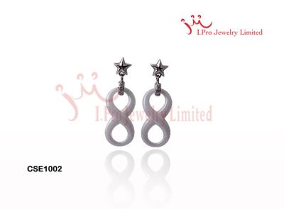 China Ceramic Silver Earrings With Ear Plugs And Stars Infinity Earrings for sale