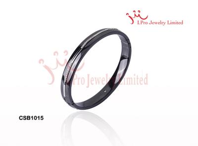 China 56MM Planished Finish Ceramic Silver Bangle Bracelets With Plain Silver Circle Code 1015 for sale