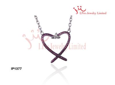 China Woman 925 Sterling Silver CZ Pendant Love Necklace Jewelry for sale