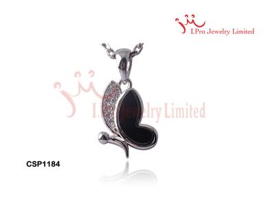 China Flying Butterfly Pendant With White Cubic Zircon Ceramic Silver Pendants zu verkaufen