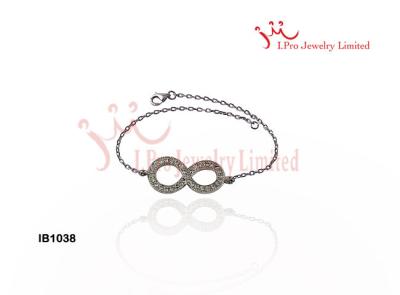 China Glückliches 8 Sterlingsilber-Armband des Charme-925 mit der Justage des Hummer-Greifer-Verschlusses zu verkaufen