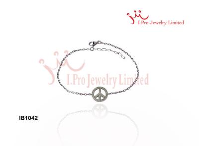 China 925 echte Zilveren Armbandenarmbanden met Zilveren Ketting om Armband van Cirkel de Zilveren CZ Te koop