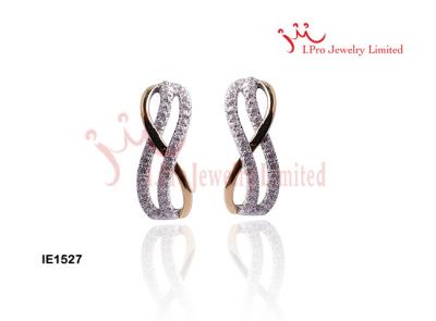 China 14K Gold Plated 2MM Round Cut Wax CZ 925 Sterling Silver Stur Earrings With Earpins for sale