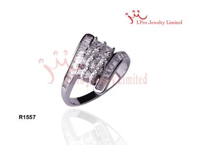 China Couples Diamond Cut 925 Sterling Silver Waterfall Rings For Marriage And Gift for sale