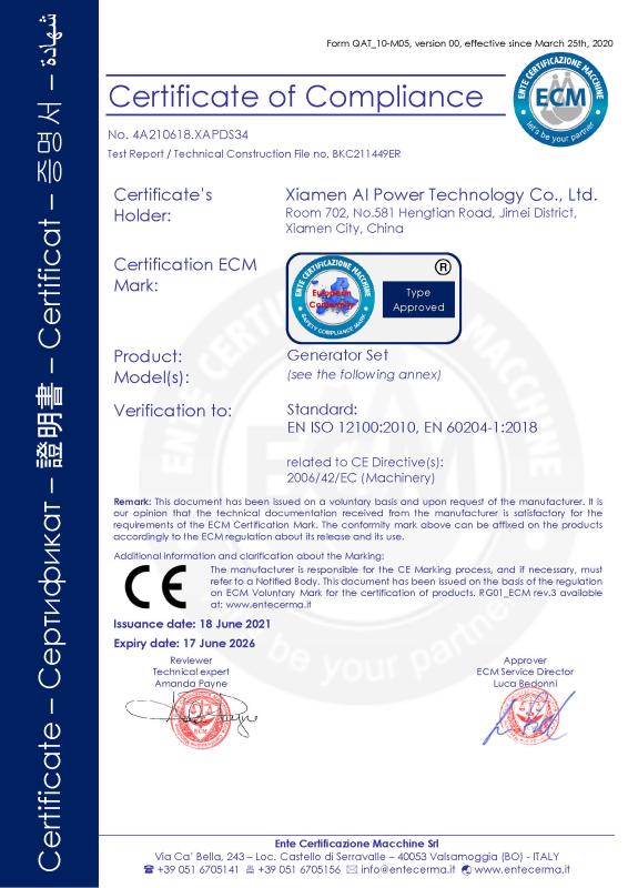 CE - Xiamen Ai Power Technology Co., Ltd.