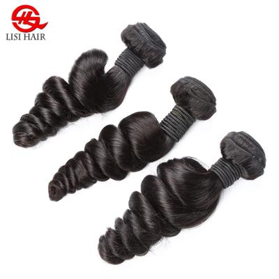 China Loose Wave Human Hair Bundles Single Loose Malaysian Human Virgin Raw Wave Cuticle Lined Hair Bundles for sale