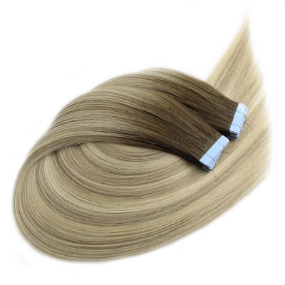 China No Shedding No Tangle No High Quality Blonde Russian Virgin Remy Tape Hair Tape Hair Extension for sale