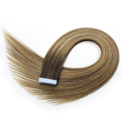 China Factory Wholesale Professional Wholesale Double Drawn Silky Straight Remy Human Hair Tape Russian Wave Hair Extensions for sale