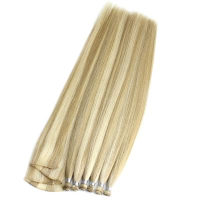 China Non Shedding No Tangle Hand Tied Remy Hair Weft Double Drawn Hair Extension for sale