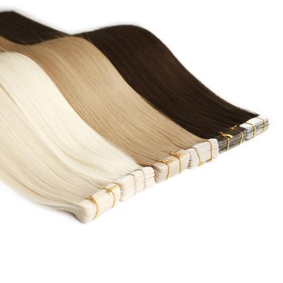 China Remy European Tape On Hair Extension 100 Seamless Hair Skin Weft Pulled Tape Unique Cuticle Aligned Technology Double In Hair Extension for sale