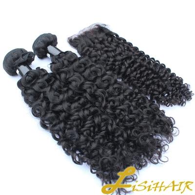 China Best High Quality Curly Selling Curly Hair Bundles With Lace Closure for sale