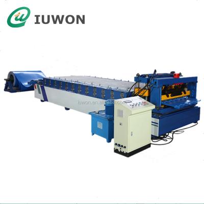 China Building Material Shops Auto Metal Roof Panel Colored Steel Sheet Tile Roll Forming Production Line for sale