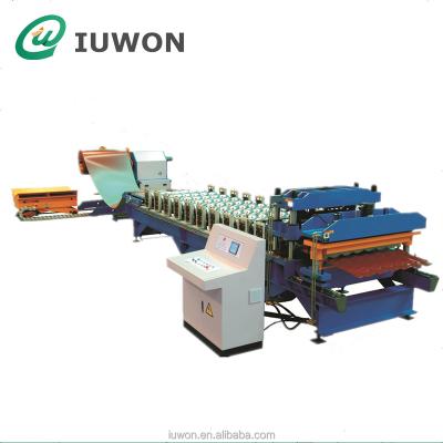 China Building Material Shops Colored Metal Roof Iron Sheet Making / Roll Forming Machine For Glazed Tiles for sale