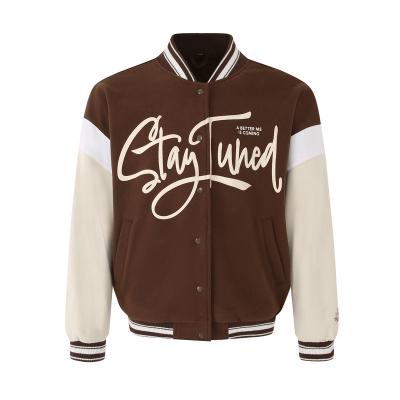 China Breathable Custom cool style fleece winter baseball bomber leather varsity jackets for men for sale