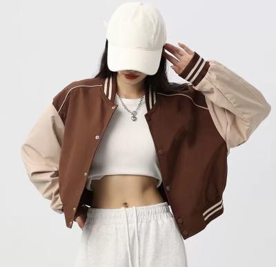 China Breathable Custom cool style fleece winter baseball bomber leather varsity jackets for Women for sale