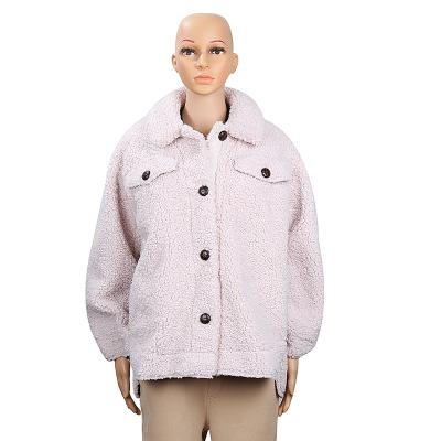 China Waterproof OEM ODM Custom Fashion Logo Fleece Button Jacket Coat For Women for sale