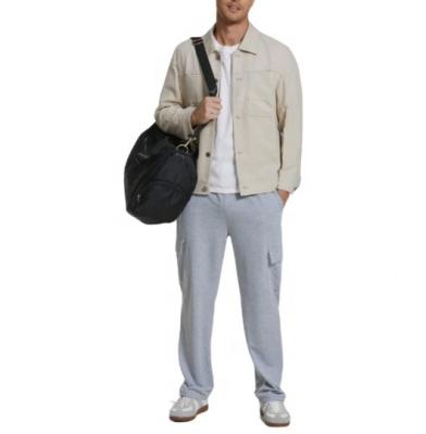 China Anti-wrinkle Men's Sweatpants Workout Baggy Pants Open Bottom Drawstring Straight Leg Joggers with pockets for sale