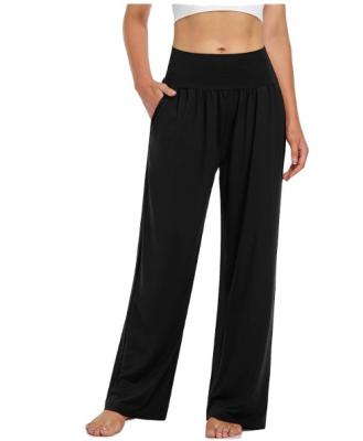 China Anti-pilling Women's Baggy pants Wide Leg Pants Casual Loose Yoga Sweatpants Comfy Lounge Pajama Flowy Pants Pockets for sale