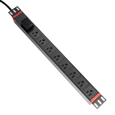 China Universal PDU Socket For Cabinet 19 Inch 1U 8 Way US Standard PDU Rack Mount With Removable Extracting PDU SPD Surge Protector for sale