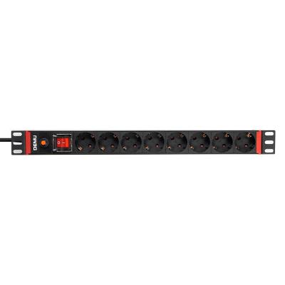 China Universal PDU Socket For Cabinet 19 Inch 1U 8 Way EU Standard Rack Mount PDU With Off/On Switch Overload Protection Extracting PDU for sale