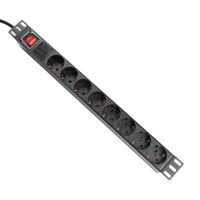 China Universal PDU Socket For Cabinet 19 Inch 1U 8 Way EU Standard Extracting PDU With Off/On Switch SPD Lightning Protection Rack Mount PDU for sale