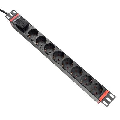 China Universal PDU Socket For Cabinet 19 Inch 1U 8 Way EU Standard Extracting PDU With SPD Surge Protector Of Rack Mount Demountable PDU for sale