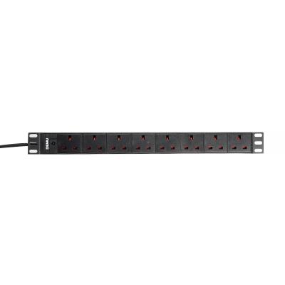 China Universal PDU Socket For Cabinet 19 Inch 1U 8 Way UK Standard Rack Mount PDU With Power LED Indicator Extracting PDU for sale